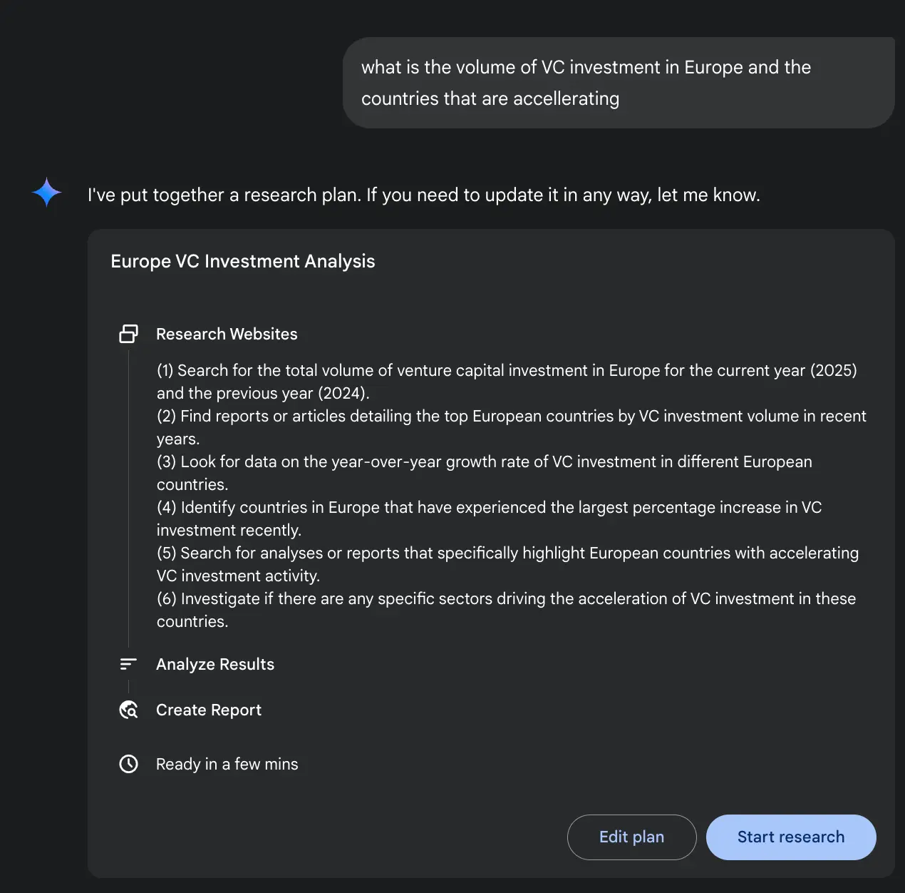 图 3：Google Deep Research 智能体生成的最终输出，分析通过 Google 搜索获得的来源。